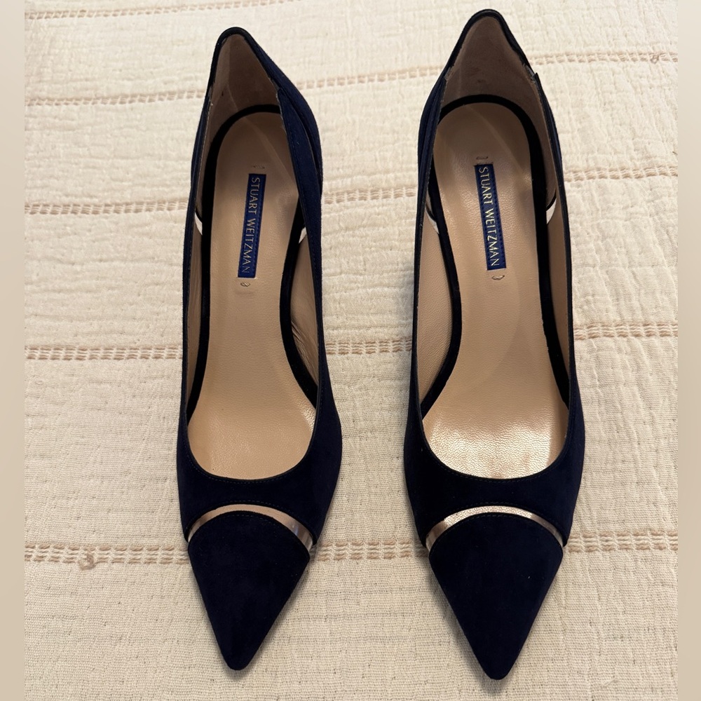 Stuart Weitzman 75 Suede Pointed Toe Pump